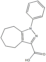 1-phenyl-1,4,5,6,7,8-hexahydrocyclohepta[c]pyrazole-3-carboxylic acid 化学構造式