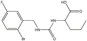 2-({[(2-bromo-5-fluorophenyl)methyl]carbamoyl}amino)pentanoic acid 化学構造式