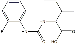 2-({[(2-fluorophenyl)amino]carbonyl}amino)-3-methylpentanoic acid 化学構造式