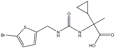 2-({[(5-bromothiophen-2-yl)methyl]carbamoyl}amino)-2-cyclopropylpropanoic acid,,结构式