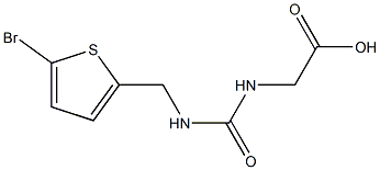 2-({[(5-bromothiophen-2-yl)methyl]carbamoyl}amino)acetic acid,,结构式
