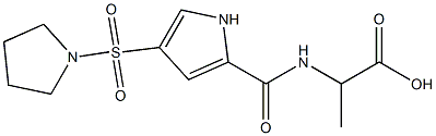 2-({[4-(pyrrolidin-1-ylsulfonyl)-1H-pyrrol-2-yl]carbonyl}amino)propanoic acid 化学構造式
