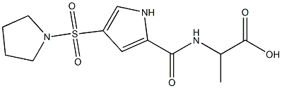 2-({[4-(pyrrolidin-1-ylsulfonyl)-1H-pyrrol-2-yl]carbonyl}amino)propanoic acid,,结构式