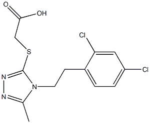 2-({4-[2-(2,4-dichlorophenyl)ethyl]-5-methyl-4H-1,2,4-triazol-3-yl}sulfanyl)acetic acid,,结构式