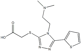 2-({4-[2-(dimethylamino)ethyl]-5-(thiophen-2-yl)-4H-1,2,4-triazol-3-yl}sulfanyl)acetic acid|