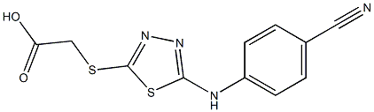 2-({5-[(4-cyanophenyl)amino]-1,3,4-thiadiazol-2-yl}sulfanyl)acetic acid,,结构式