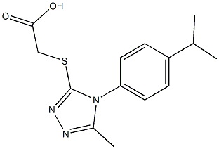 2-({5-methyl-4-[4-(propan-2-yl)phenyl]-4H-1,2,4-triazol-3-yl}sulfanyl)acetic acid,,结构式