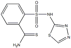 2-(1,3,4-thiadiazol-2-ylsulfamoyl)benzene-1-carbothioamide,,结构式