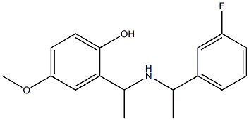 2-(1-{[1-(3-fluorophenyl)ethyl]amino}ethyl)-4-methoxyphenol Struktur