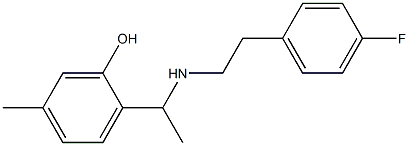 2-(1-{[2-(4-fluorophenyl)ethyl]amino}ethyl)-5-methylphenol Struktur