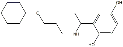 2-(1-{[3-(cyclohexyloxy)propyl]amino}ethyl)benzene-1,4-diol Structure