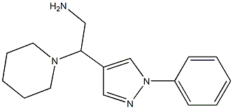 2-(1-phenyl-1H-pyrazol-4-yl)-2-piperidin-1-ylethanamine,,结构式