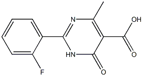 2-(2-fluorophenyl)-4-methyl-6-oxo-1,6-dihydropyrimidine-5-carboxylic acid,,结构式