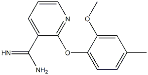 2-(2-methoxy-4-methylphenoxy)pyridine-3-carboximidamide Struktur