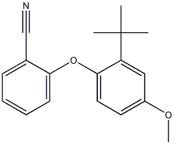 2-(2-tert-butyl-4-methoxyphenoxy)benzonitrile 化学構造式