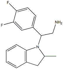 2-(3,4-difluorophenyl)-2-(2-methyl-2,3-dihydro-1H-indol-1-yl)ethan-1-amine 结构式