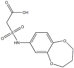 2-(3,4-dihydro-2H-1,5-benzodioxepin-7-ylsulfamoyl)acetic acid,,结构式