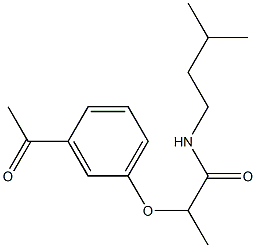 2-(3-acetylphenoxy)-N-(3-methylbutyl)propanamide Struktur