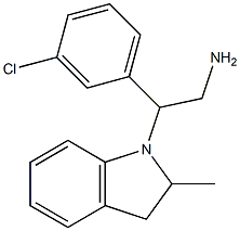 2-(3-chlorophenyl)-2-(2-methyl-2,3-dihydro-1H-indol-1-yl)ethan-1-amine Struktur