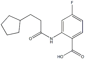 2-(3-cyclopentylpropanamido)-4-fluorobenzoic acid Struktur