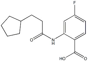 2-(3-cyclopentylpropanamido)-4-fluorobenzoic acid|