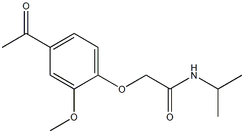 2-(4-acetyl-2-methoxyphenoxy)-N-isopropylacetamide Struktur