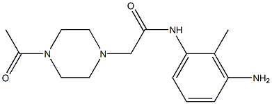 2-(4-acetylpiperazin-1-yl)-N-(3-amino-2-methylphenyl)acetamide,,结构式