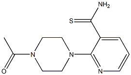 2-(4-acetylpiperazin-1-yl)pyridine-3-carbothioamide 化学構造式