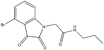 2-(4-bromo-2,3-dioxo-2,3-dihydro-1H-indol-1-yl)-N-propylacetamide Struktur