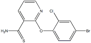 2-(4-bromo-2-chlorophenoxy)pyridine-3-carbothioamide Struktur