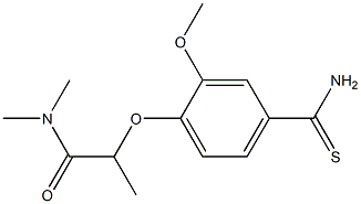 2-(4-carbamothioyl-2-methoxyphenoxy)-N,N-dimethylpropanamide 结构式