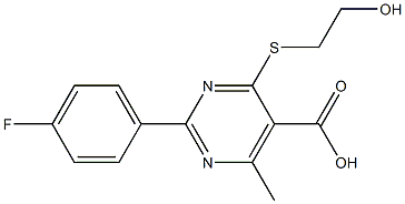 2-(4-fluorophenyl)-4-[(2-hydroxyethyl)thio]-6-methylpyrimidine-5-carboxylic acid Struktur