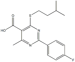 2-(4-fluorophenyl)-4-methyl-6-[(3-methylbutyl)thio]pyrimidine-5-carboxylic acid Structure