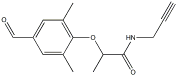 2-(4-formyl-2,6-dimethylphenoxy)-N-(prop-2-yn-1-yl)propanamide 结构式