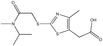 2-[4-methyl-2-({[methyl(propan-2-yl)carbamoyl]methyl}sulfanyl)-1,3-thiazol-5-yl]acetic acid 结构式