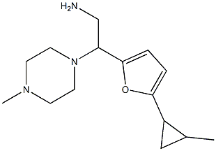 2-[5-(2-methylcyclopropyl)-2-furyl]-2-(4-methylpiperazin-1-yl)ethanamine Struktur