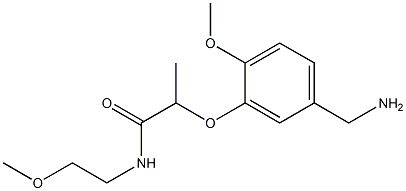 2-[5-(aminomethyl)-2-methoxyphenoxy]-N-(2-methoxyethyl)propanamide Struktur