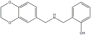 2-{[(2,3-dihydro-1,4-benzodioxin-6-ylmethyl)amino]methyl}phenol,,结构式