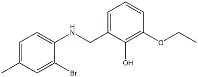 2-{[(2-bromo-4-methylphenyl)amino]methyl}-6-ethoxyphenol,,结构式