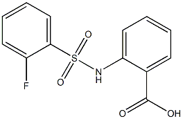 2-{[(2-fluorophenyl)sulfonyl]amino}benzoic acid 化学構造式