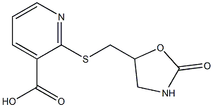2-{[(2-oxo-1,3-oxazolidin-5-yl)methyl]sulfanyl}pyridine-3-carboxylic acid Struktur