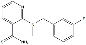 2-{[(3-fluorophenyl)methyl](methyl)amino}pyridine-3-carbothioamide Struktur