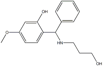 2-{[(3-hydroxypropyl)amino](phenyl)methyl}-5-methoxyphenol 化学構造式