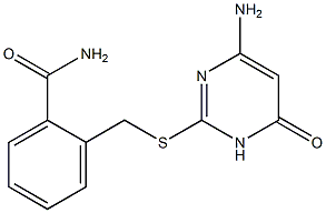 2-{[(4-amino-6-oxo-1,6-dihydropyrimidin-2-yl)sulfanyl]methyl}benzamide Structure