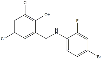 2-{[(4-bromo-2-fluorophenyl)amino]methyl}-4,6-dichlorophenol Structure