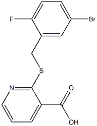 2-{[(5-bromo-2-fluorophenyl)methyl]sulfanyl}pyridine-3-carboxylic acid,,结构式