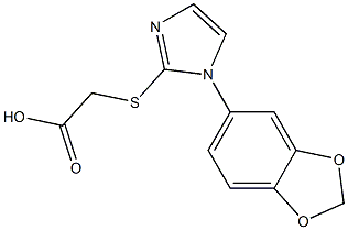 2-{[1-(2H-1,3-benzodioxol-5-yl)-1H-imidazol-2-yl]sulfanyl}acetic acid 结构式