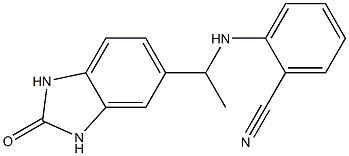 2-{[1-(2-oxo-2,3-dihydro-1H-1,3-benzodiazol-5-yl)ethyl]amino}benzonitrile Struktur
