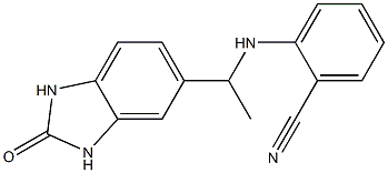 2-{[1-(2-oxo-2,3-dihydro-1H-1,3-benzodiazol-5-yl)ethyl]amino}benzonitrile 化学構造式