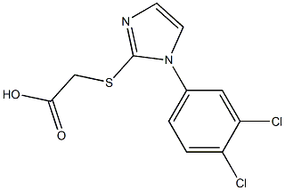 2-{[1-(3,4-dichlorophenyl)-1H-imidazol-2-yl]sulfanyl}acetic acid 化学構造式